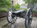 A double barreled Civil War canon.